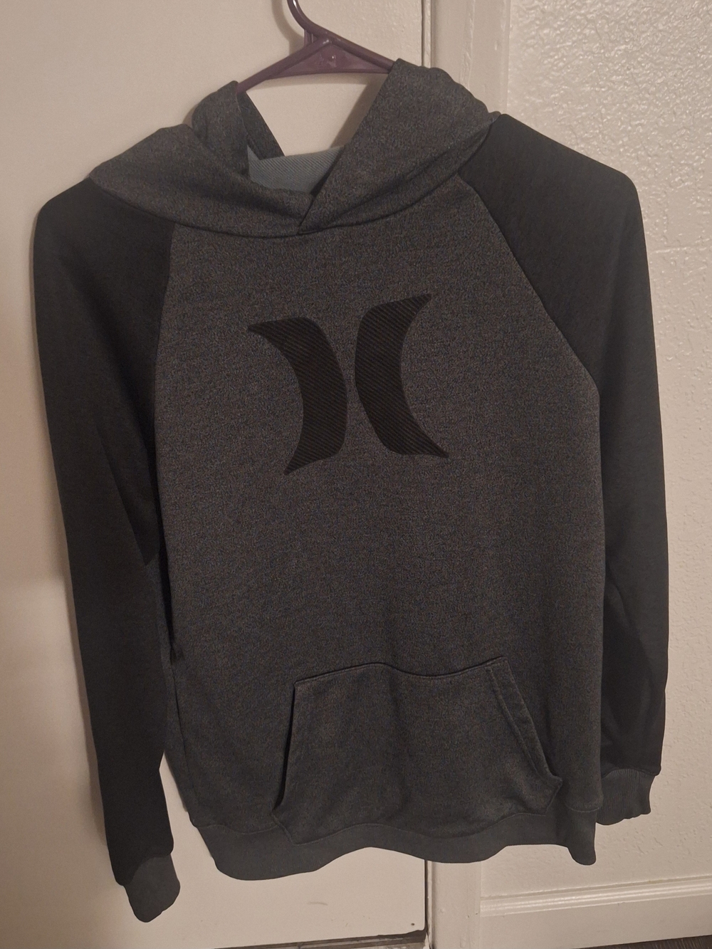 Hurley Dark Gray and Black Pullover Hoodie